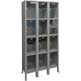 GoVets™ 4-Tier 12 Door Clear View Locker 36