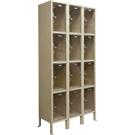 GoVets™ 4-Tier 12 Door Clear View Locker 36