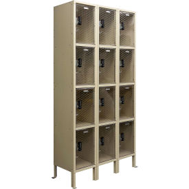 GoVets 4-Tier 12 Door Clear View Locker Digital Lock 36