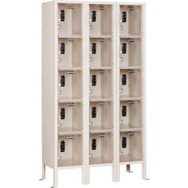 GoVets 5-Tier 15 Door Clear View Locker Digital Lock 36