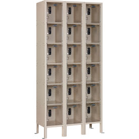 GoVets 6-Tier 18 Door Clear View Locker Digital Lock 36