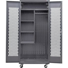 GoVets Configurable Ventilated Mobile Combination Cabinet 36Wx24Dx85H Gray 4 Shelf 006M709