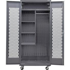 GoVets Configurable Ventilated Mobile Combination Charging Cabinet36x24x85Gray4 Shelf 007M709
