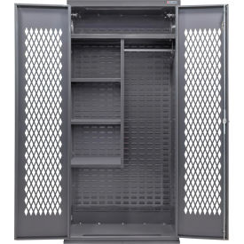 GoVets Configurable Ventilated Combination Charging Cabinet36Wx24Dx78HGray4 Shelf 007S709