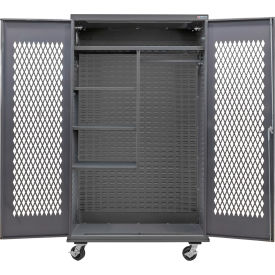 GoVets Configurable Ventilated Mobile Combination Charging Cabinet48x24x85Gray4 Shelf 009M709
