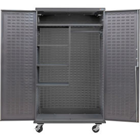GoVets E-Lock Configurable Mobile Combination Charging Cabinet48x24x85Gray4 Shelf 935M708