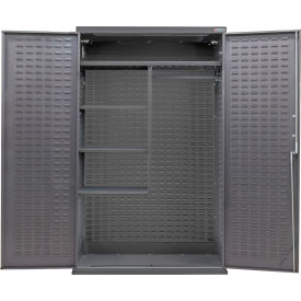GoVets E-Lock Configurable Combination Charging Cabinet 48Wx24Dx78H Gray 4 Shelf 935S708