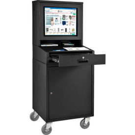 GoVets™ Mobile LCD Computer Cabinet Black Assembled 115BKA239