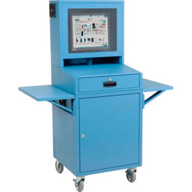 GoVets™ Mobile LCD Computer Cabinet Complete Bundle Blue 115CBL239