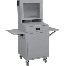 GoVets™ Mobile LCD Computer Cabinet Complete Bundle Dark Gray 115CGY239