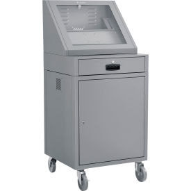 GoVets™ Mobile LCD Console Computer Cabinet Dark Gray 115GY273
