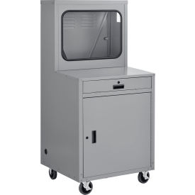 GoVets™ Mobile Heavy-Duty LCD Computer Cabinet Dark Gray Assembled 190AGY249