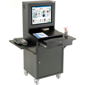 GoVets™ Mobile LCD Computer Cabinet Complete Bundle Black Assembled 38320B31
