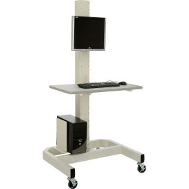 GoVets™ Orbit Mobile Computer Cart with VESA Mount Beige 138BG239