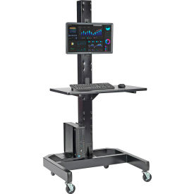 GoVets™ Orbit Mobile Computer Cart with VESA Mount Black 138BK239