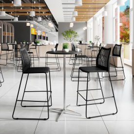 Flash Furniture® Hercules Stack Bar Stool with Air-Vent Back 400 lb. Capacity Black -498A-BS-BK-GGRUT