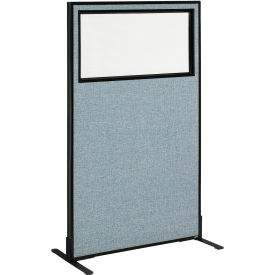 Interion® Freestanding Office Partition Panel with Partial Window 36-1/4