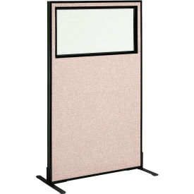 Interion® Freestanding Office Partition Panel with Partial Window 36-1/4