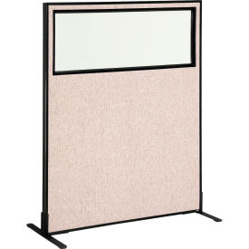 Interion® Freestanding Office Partition Panel with Partial Window 48-1/4