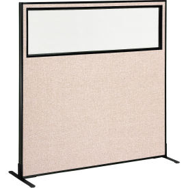 Interion® Freestanding Office Partition Panel with Partial Window 60-1/4