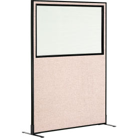 Interion® Freestanding Office Partition Panel with Partial Window 48-1/4