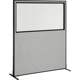Interion® Freestanding Office Partition Panel with Partial Window 60-1/4