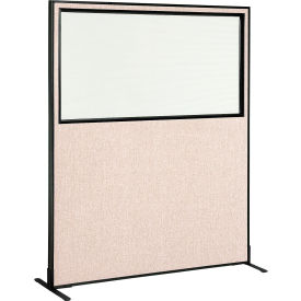 Interion® Freestanding Office Partition Panel with Partial Window 60-1/4