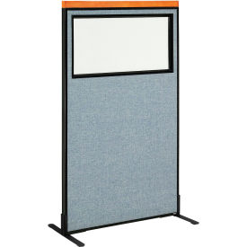 Interion® Deluxe Freestanding Office Partition Panel w/Partial Window 36-1/4