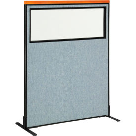Interion® Deluxe Freestanding Office Partition Panel w/Partial Window 48-1/4