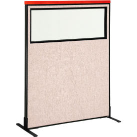 Interion® Deluxe Freestanding Office Partition Panel w/Partial Window 48-1/4