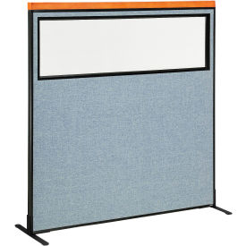 Interion® Deluxe Freestanding Office Partition Panel w/Partial Window 60-1/4