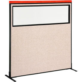 Interion® Deluxe Freestanding Office Partition Panel w/Partial Window 60-1/4