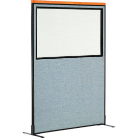 Interion® Deluxe Freestanding Office Partition Panel w/Partial Window 48-1/4