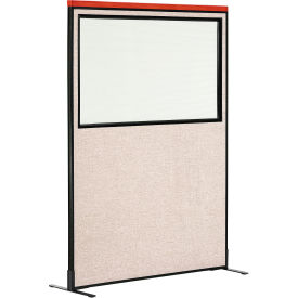 Interion® Deluxe Freestanding Office Partition Panel w/Partial Window 48-1/4