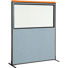 Interion® Deluxe Freestanding Office Partition Panel w/Partial Window 60-1/4