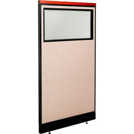Interion® Deluxe Office Partition Panel w/Partial Window & Raceway 36-1/4
