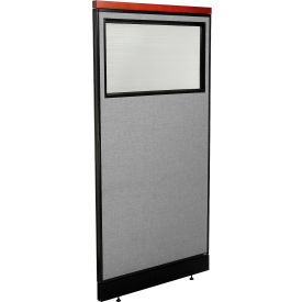 Interion® Deluxe Office Partition Panel w/Partial Window & Raceway 36-1/4