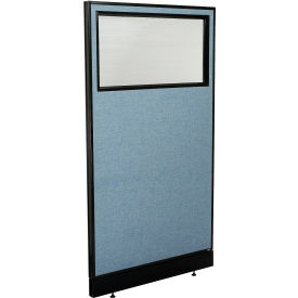 Interion® Office Partition Panel with Partial Window & Pass-Thru Cable 36-1/4