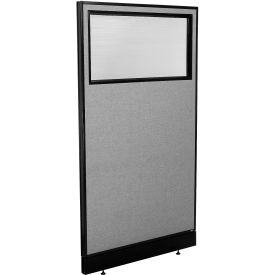 Interion® Office Partition Panel with Partial Window & Pass-Thru Cable 36-1/4