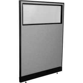 Interion® Office Partition Panel with Partial Window & Pass-Thru Cable 48-1/4