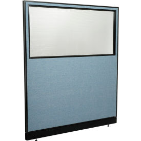 Interion® Office Partition Panel with Partial Window & Pass-Thru Cable 60-1/4