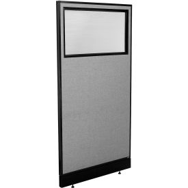 Interion® Office Partition Panel with Partial Window & Pass-Thru Cable 36-1/4