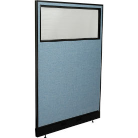 Interion® Office Partition Panel with Partial Window & Pass-Thru Cable 48-1/4