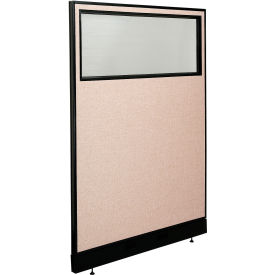 Interion® Office Partition Panel with Partial Window & Pass-Thru Cable 48-1/4