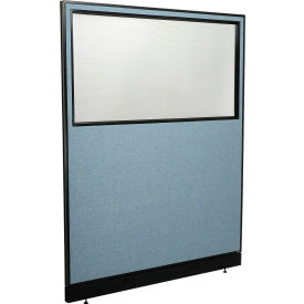 Interion® Office Partition Panel with Partial Window & Pass-Thru Cable 60-1/4