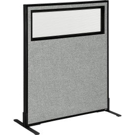 Interion® Freestanding Office Partition Panel with Partial Window 36-1/4