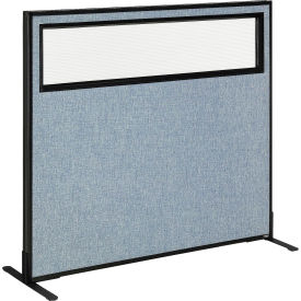 Interion® Freestanding Office Partition Panel with Partial Window 48-1/4