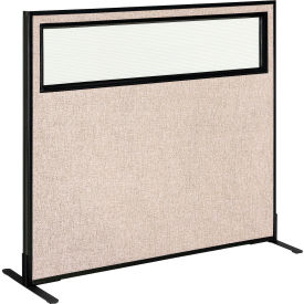 Interion® Freestanding Office Partition Panel with Partial Window 48-1/4