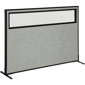 Interion® Freestanding Office Partition Panel with Partial Window 60-1/4