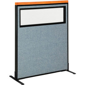 Interion® Deluxe Freestanding Office Partition Panel w/Partial Window 36-1/4